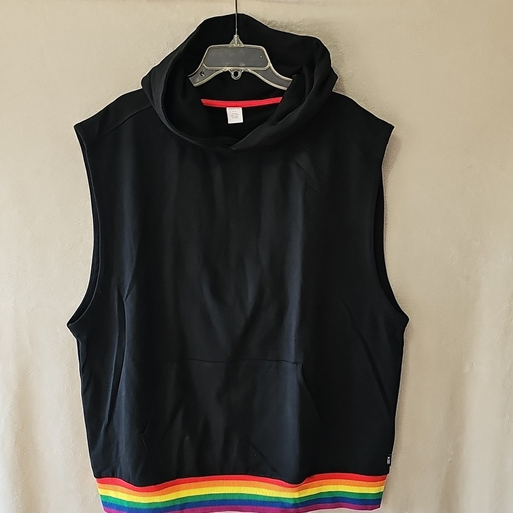 Tomboy X Hoodie Unisex Size XL Black French‎ Terry Sleeveless LGBTQ+-Friendly
